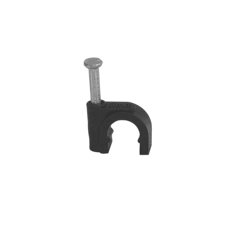 Your Cable Store 100 Pack Black / 8mm RG6 Cable Clips - Image 1
